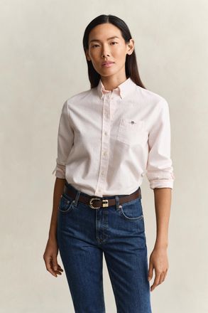 GANT Women Regular Fit Classic Striped Oxford Shirt (46) APRICOT PINK