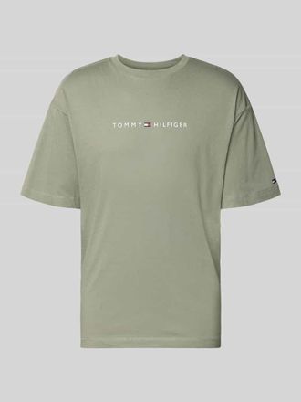 Tommy Hilfiger Regular Fit T-Shirt mit Label-Schriftzug aus reiner Baumwolle in Mint, Gr&ouml;&szlig;e XXL