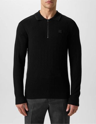 HUGO BOSS Mens Sastoro Quarter Zip Top - Black - Size: 42
