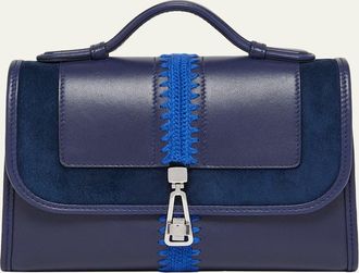 Gabriela Hearst Leonora Small Embroidered Leather Top-Handle Bag