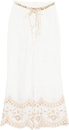 Zimmermann Wide Broeken - Dames - Wijde Broeken - Wit - XS - Broeken