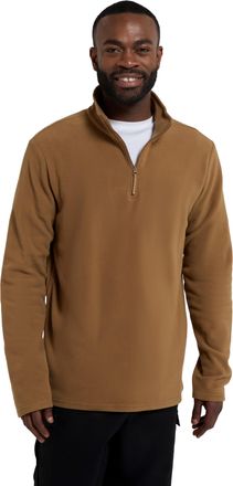 Mountain Warehouse Camber II Mens Half-Zip Fleece - Lightweight & Quick Dry Microfleece - Autumn, Winter, Outdoors Beige XXS