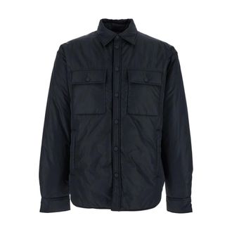 Dsquared2 Zwarte Gewatteerde Nylon Overhemdjas - Heren - Zomerjassen - Zwart - 2XL - Nylon - Jassen