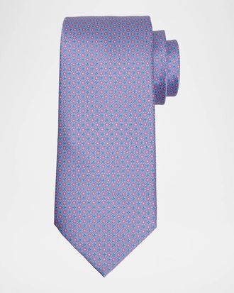 Stefano Ricci Men & apos;s Micro-Alternating Geometric Silk Tie