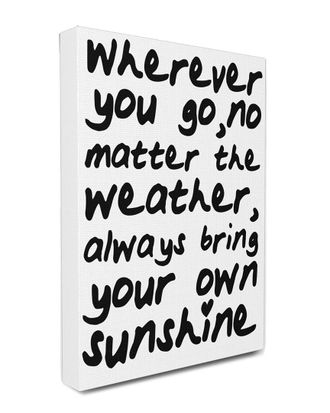 Stupell Industries Where Ever You Go Black And White Typography Canvas Wall Art By Lulusimonstudio