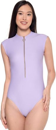 Coolibar Cap Sleeve Swimsuit - UPF 50+ Sun Protection - Sweetwater in Lavendula at Nordstrom, Size Xx-Large