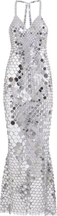 Paco Rabanne Sequin Embellished V-Neck Maxi Dress Size XL