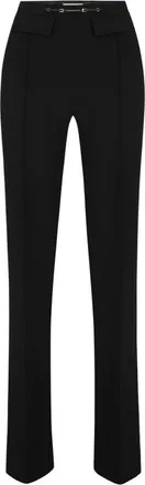 Elisabetta Franchi Pantaloni in doppio cr&ecirc;pe stretch - - Trousers - Donna - Nero - L