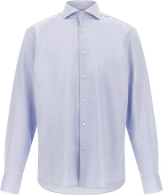 HUGO BOSS Overhemden - Heren - Zakelijke Overhemden - Blauw - XL - Katoen - Overhemden