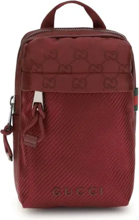Gucci Tassen, Heren, Rood, ONE Size, Nylon, Nexus Mini Schoudertas met Mesh