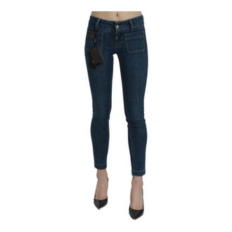 Dolce & Gabbana Slim Fit Cropped Mid Waist Denim Jeans - female - Dolce & Gabbana - Skinny Fit Jeans - Blue - XS - Jeans