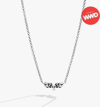 Alex and Ani Hot Wheels Checkered Flag Necklace in Silver at Nordstrom