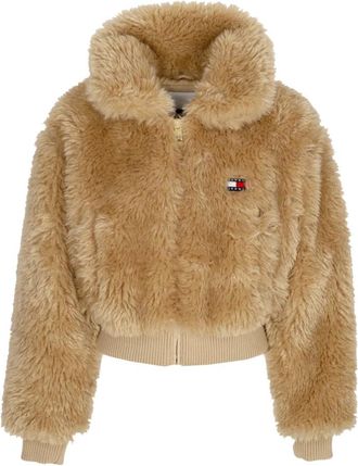 Tommy Hilfiger Gouden Shearling Bontjas - Dames - Jassen - Bruin - S - Polyester - Jassen