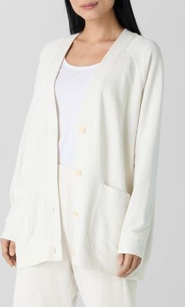 Eileen Fisher Organic Cotton Cardigan in Bone at Nordstrom Rack, Size X-Small