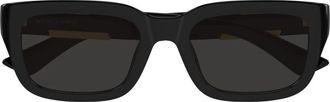 Bottega Veneta Square Zonnebrillen - unisex - Zonnebrillen - Zwart - 54 MM - Nylon - Accessoires