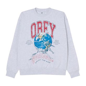Obey Crew Sweatshirt - Heren - Sweatshirts & Hoodies - Grijs - Maat: L Katoen