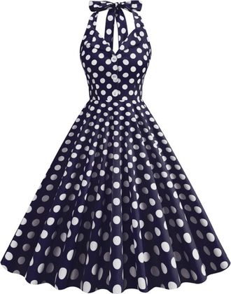 Generic Red Polka Dot Dress 1940s Dresses Women Cocktail Party Evening Prom Gown 1940s Fancy Dresses Vintage Rockabilly Off Shoulder Polka Dots A Line Swing M