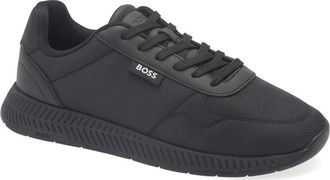 BOSS Titanium Runn Sneaker in Black at Nordstrom Rack, Size 11Us / 10Uk