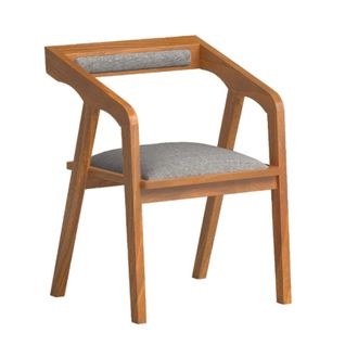 Hannun Silla de madera y tejido reciclado en color gris