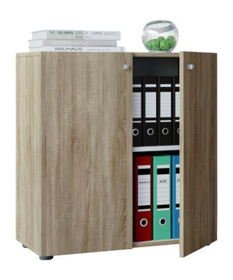 ebuy24 Armario De Oficina Vcm Con 2 Compartimentos Armario De Archivo Moderno Con Puertas Giratorias Dimensiones Aprox. An. 70 X Al. 74 X T. 40 Cm - Lona 2 C