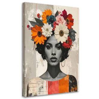 Feeby Impresi&oacute;n De Imagen Mujer Con Flores En La Cabeza Estilo Boho 70x100