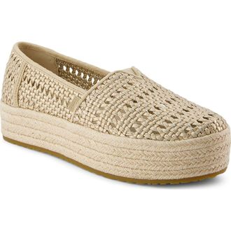 Toms Valencia Platform Espadrille in Gold Crochet at Nordstrom, Size 8.5