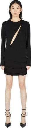 Versace Slashed Mini Dress - Dames - Feestkleedjes - Zwart - XS - Nylon - Kleedjes