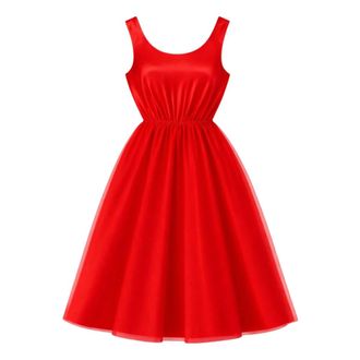 Patrizia Pepe Flared Dress with Tulle Underside - female - Patrizia Pepe - Party Dresses - Red - M - Dresses