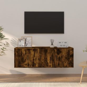 vidaXL Vidaxl - Set De Muebles De Tv 2 Pzas Madera Contrachapada Roble Ahumado