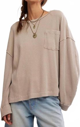 Free People Dawson Pocket Thermal Top In Taupe