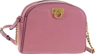 Ferragamo Pre-owned Cross Body Bags, female, Pink, Size: ONE SIZE Pre-owned Leather Cross Body Bag