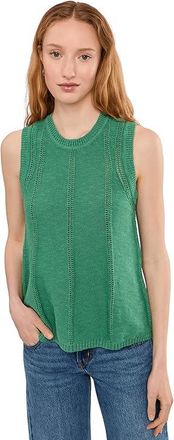 Sanctuary Easy Pointelle Shell Womens Sweater Green Juice : LG (US 10-12), Cotton