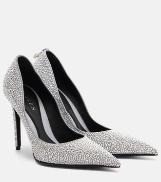 Alexander McQueen Skull studded satin pumps