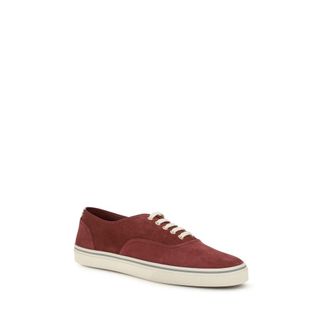 Brunello Cucinelli Mens Bordeaux Calf Leather Bos Taurus Low Top Sneakers