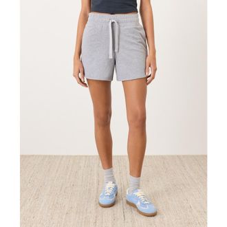 Pact CloudKnit Curved Hem Short in Heather Grey at Nordstrom, Size Xx-Large