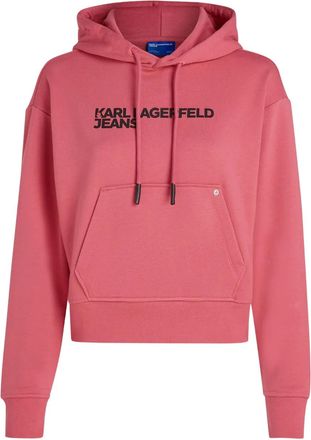 Karl Lagerfeld logo-print hoodie - women - Recycled Polyester/Organic Cotton - S - Pink