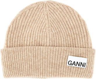 Ganni Ribbed Beanie Hat