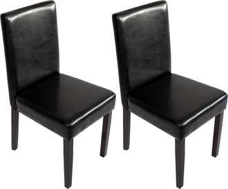 Hhg Nunca Usado] Juego De 2 Sillas De Comedor Silla De Cocina Littau, Polipiel, Negra, Patas Oscuras