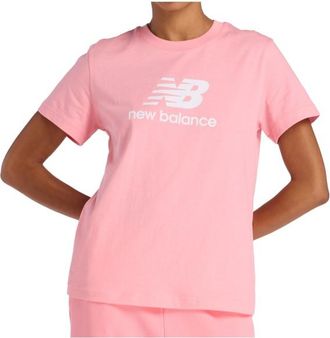 New Balance Sport Essentials Jersey Logo T-Shirt T-Shirt f&uuml;r Damen | rosa