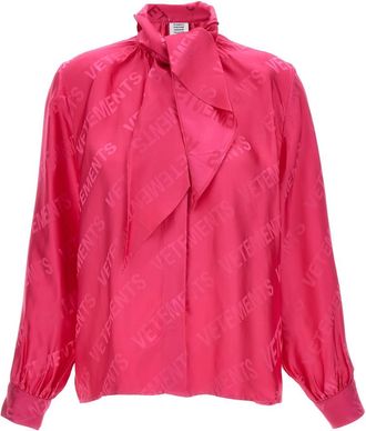 VETEMENTS Fuchsia Monogram Logo Blouse