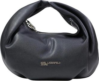 Karl Lagerfeld KLJ Metal Logo Small Hobo - Dames - Handtassen - Zwart - ONE Size - Tassen