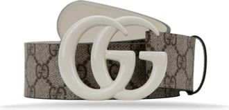 Gucci Leren riem met logo-gesp - Heren - Riemen - Veelkleurig - 70 CM - Leer - Accessoires