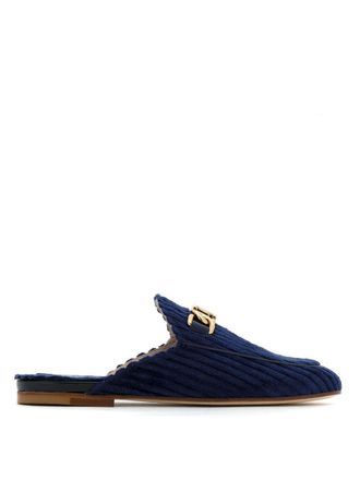 Tod's Slippers met kettingdetail - Blauw