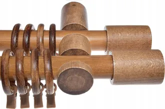 OEM Barra De Cortina De Madera De Doble Color, Barra De Cortina De Madera De Roble De 140 Cm, Cilindro