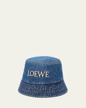 Loewe Logo Denim Bucket Hat
