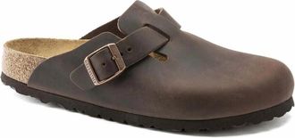 Birkenstock Sandalen Boston Geolied Leer - Heren - Slip ons - Bruin - 43 EU - Leer - Schoenen
