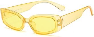 Generic Mens Square Frame Sunglasses Outdoor Sports Driving Sun Glasses(Yellow)