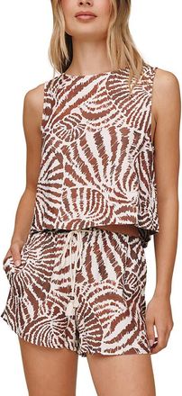 Bella Dahl Sleeveless Split Back Boat Neck Top in Abstract Shell Print at Nordstrom, Size X-Small