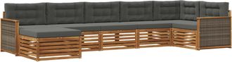 vidaXL Conjunto De Sof&aacute;s De Exterior 7 Uds. Natural Y Antracita Vidaxl