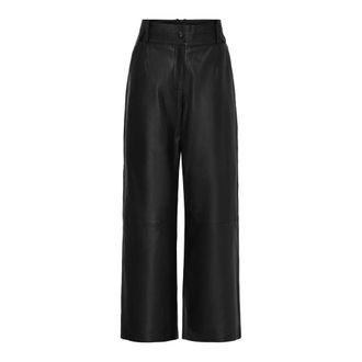 BTF-CPH Pantalones de piel de cordero de pierna ancha - Trousers - Mujer - Negro - 2XL